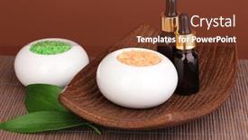  Presentation with aromatherapy - Slides featuring aromatherapy-setting-on-brown-background background and a tawny brown colored foreground