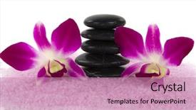  Presentation with orchids - Beautiful presentation featuring aromatic bath salt healing pebbles backdrop and a  colored foreground