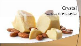  Presentation with butter - PPT theme with aromatic cocoa beans and butter background and a white colored foreground