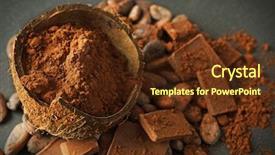  Presentation with cocoa beans - Audience pleasing theme consisting of aromatic cocoa beans and chocolate backdrop and a tawny brown colored foreground