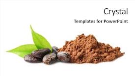  Presentation with cocoa beans - Cool new presentation theme with aromatic cocoa powder and beans backdrop and a white colored foreground