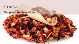  Presentation with dry fruits - Amazing slides having aromatic dry tea with fruits backdrop and a  colored foreground