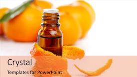  Presentation with essence - PPT theme consisting of aromatic essence and fresh orange background and a gold colored foreground