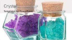  Presentation with mineral - Beautiful presentation theme featuring aromatic natural mineral salt isolated on white background backdrop and a soft green colored foreground