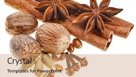  Presentation with white - Slide deck enhanced with aromatic spice isolated on white background and a coral colored foreground