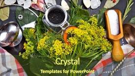  Presentation with canning - Cool new theme with aromatic spices for canning vegetables backdrop and a tawny brown colored foreground