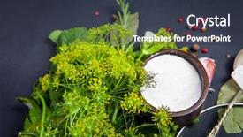  Presentation with canning - Audience pleasing presentation theme consisting of aromatic spices for canning vegetables backdrop and a tawny brown colored foreground
