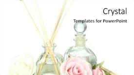  Presentation with gem stones smudge sticks - Colorful slide set enhanced with aromatic sticks for home isolated backdrop and a white colored foreground