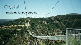  Presentation with suspension bridge - Audience pleasing PPT theme consisting of arouca-portugal-june-15-2021 backdrop and a light blue colored foreground