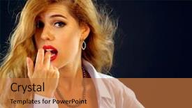  Presentation with passion - Slides consisting of arousal - woman eating berry pin up background and a coral colored foreground