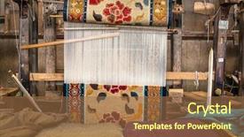  Presentation with refugee - Presentation design with arpet workshop of tibetan refugee background and a coral colored foreground