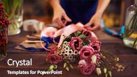  Presentation with potter hands making in clay - Amazing presentation theme having arranged - female hands making a bouquet backdrop and a tawny brown colored foreground