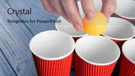 Presentation with yellow paper - Theme enhanced with arranged for playing beer pong background and a seafoam green colored foreground