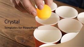  Presentation with yellow paper - Beautiful theme featuring arranged for playing beer pong backdrop and a coral colored foreground