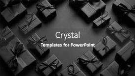  Presentation with black paper - Audience pleasing theme consisting of arranged-gifts-boxes-wrapped backdrop and a dark gray colored foreground