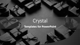  Presentation with black paper - Cool new PPT layouts with arranged-gifts-boxes-wrapped backdrop and a dark gray colored foreground