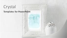  Presentation with abstract watercolor - Slide set with arrangement of an abstract watercolor picture and a vintage vase background and a white colored foreground