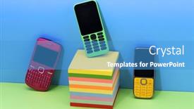  Presentation with retro - Audience pleasing theme consisting of arrangement-of-bright-colored-retro backdrop and a teal colored foreground