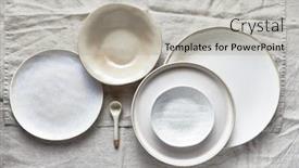  Presentation with ceramics - PPT theme enhanced with arrangement-of-ceramics-in-natural background and a light gray colored foreground