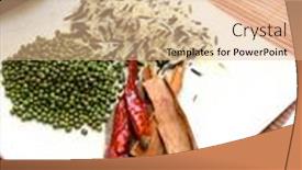  Presentation with cooking - Colorful presentation enhanced with arrangement-of-cooking-ingredients-dry backdrop and a coral colored foreground