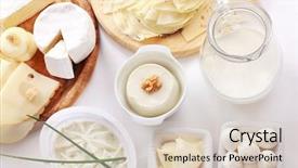  Presentation with dairy products - Beautiful PPT layouts featuring arrangement of dairy products backdrop and a lemonade colored foreground