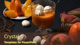  Presentation with dessert - Beautiful presentation theme featuring arrangement-of-delicious-dessert backdrop and a tawny brown colored foreground