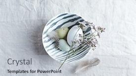  Presentation with ceramics - PPT layouts enhanced with arrangement-of-easter-eggs-ceramics background and a light gray colored foreground