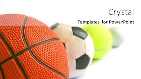  Presentation with golf - Presentation featuring arrangement-of-football-basketball-tennisball background and a white colored foreground