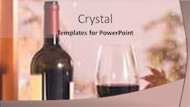  Presentation with bottle red wine - Colorful slide set enhanced with arrangement-of-glass-with-bottle backdrop and a lemonade colored foreground