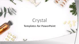  Presentation with plants - Presentation theme with arrangement of health care products and plants on white background background and a white colored foreground