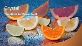  Presentation with orange lime - Amazing PPT theme having arrangement-of-lemon-lime-tangerine backdrop and a ocean colored foreground