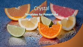  Presentation with orange lime - PPT layouts having arrangement-of-lemon-lime-tangerine background and a ocean colored foreground