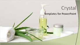  Presentation with skin care natural - Audience pleasing slide deck consisting of arrangement-of-natural-skin-care backdrop and a light gray colored foreground