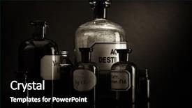  Presentation with bottles - Presentation theme having arrangement of old pharmacy bottles background and a black colored foreground