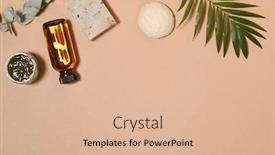  Presentation with skin care - Amazing slide deck having arrangement-of-skin-care-products backdrop and a lemonade colored foreground