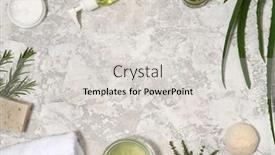  Presentation with skin care - Cool new PPT layouts with arrangement-of-skin-care-products backdrop and a light gray colored foreground