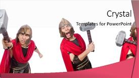  Presentation with gladiator - Theme featuring arrasment - gladiator isolated on white background and a white colored foreground