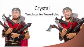  Presentation with gladiator - PPT layouts with arrasment - gladiator with armament isolated background and a white colored foreground