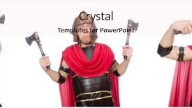  Presentation with gladiator - Theme with arrasment - gladiator with ax isolated background and a lemonade colored foreground