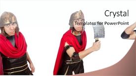  Presentation with gladiator - Colorful slides enhanced with arrasment - gladiator with cleaver isolated backdrop and a cool aqua colored foreground