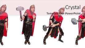  Presentation with gladiator - Presentation theme consisting of arrasment - gladiator with hammer isolated background and a  colored foreground