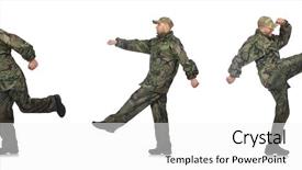  Presentation with security and drivers uniform - Presentation having arrasment - young man in soldier uniform background and a  colored foreground