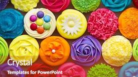  Presentation with cupcakes - PPT layouts enhanced with array - cupcakes background and a crimson colored foreground