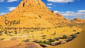  Presentation with africa tourism - Presentation theme with array - rocks in the spitskoppe desert background and a gold colored foreground