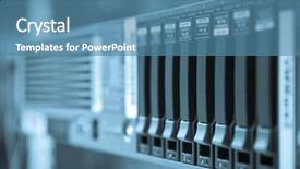  Presentation with storage - Amazing slide set having array - storage area with scsi hard backdrop and a teal colored foreground