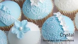  Presentation with cupcakes - Slide deck featuring array - wedding cupcakes background and a light blue colored foreground