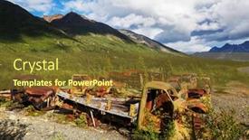  Presentation with array - PPT theme having array-of-abandoned-rusty-post background and a  colored foreground