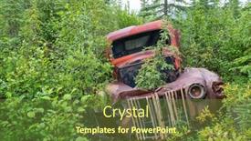  Presentation with array - Presentation design having array-of-abandoned-rusty-post background and a tawny brown colored foreground