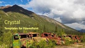  Presentation with array - Theme having array-of-abandoned-rusty-post background and a tawny brown colored foreground