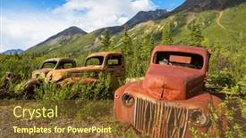  Presentation with summer time - Presentation featuring array-of-abandoned-rusty-post background and a tawny brown colored foreground